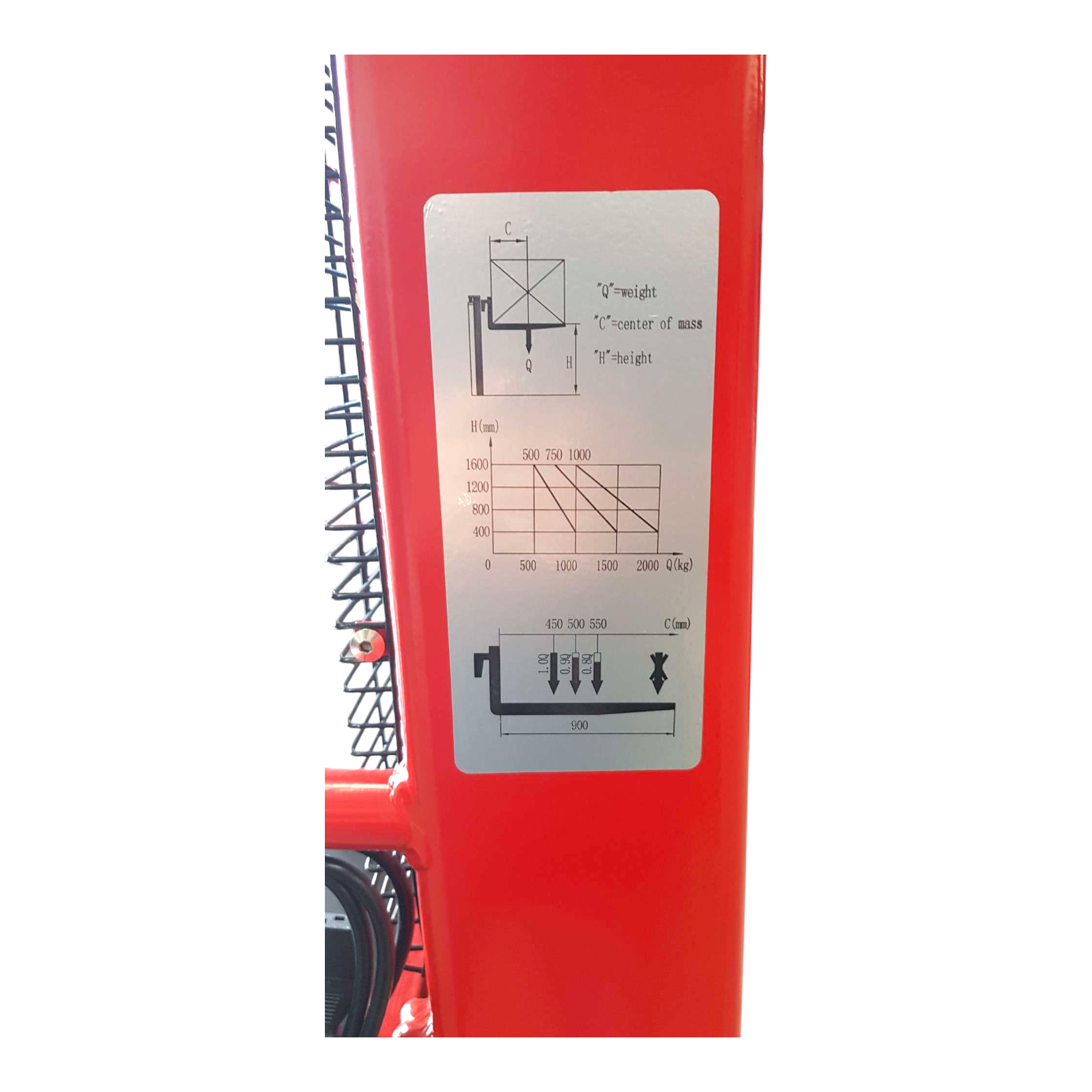 Niuli 1500kg Semi Electric Pallet Stacker - 1.6m Lift Height