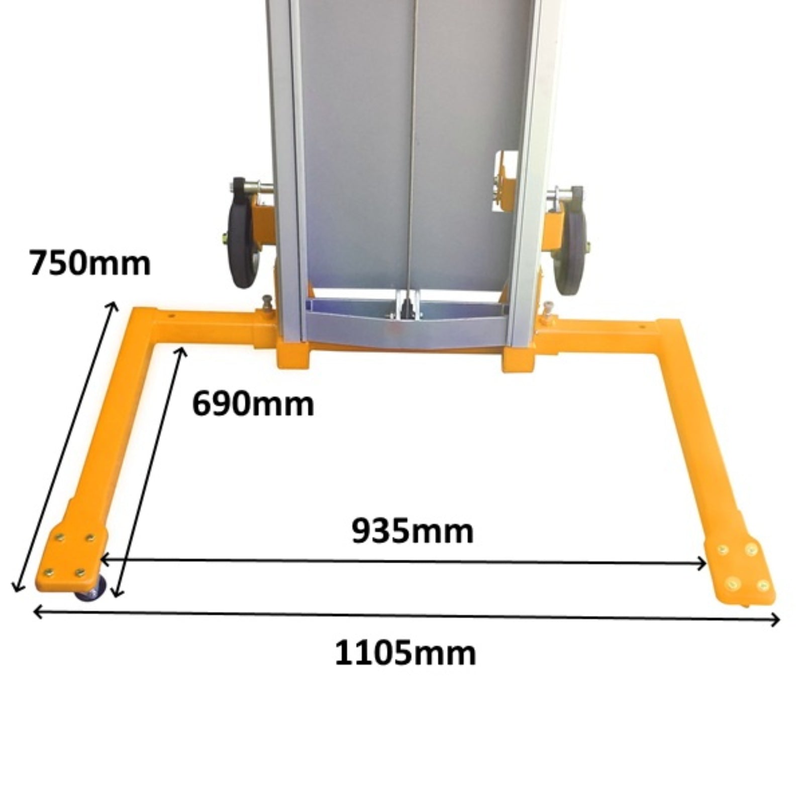 159kg Winch Lifter Telescopic Aluminium Frame Adjustable Straddle Legs | 3500mm Lift height