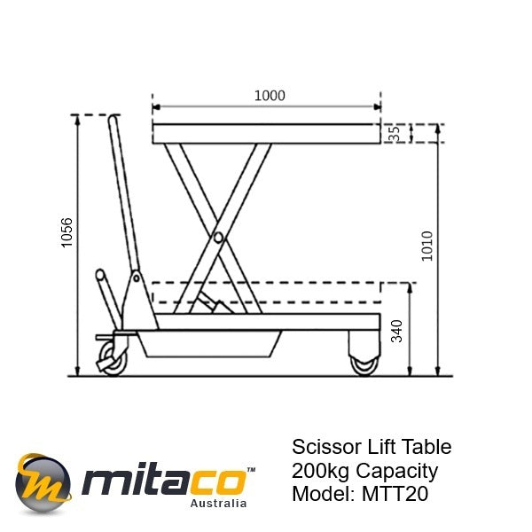 200kg Hydraulic Rough Terrain Scissor Lift Table | 1000mm Lift height