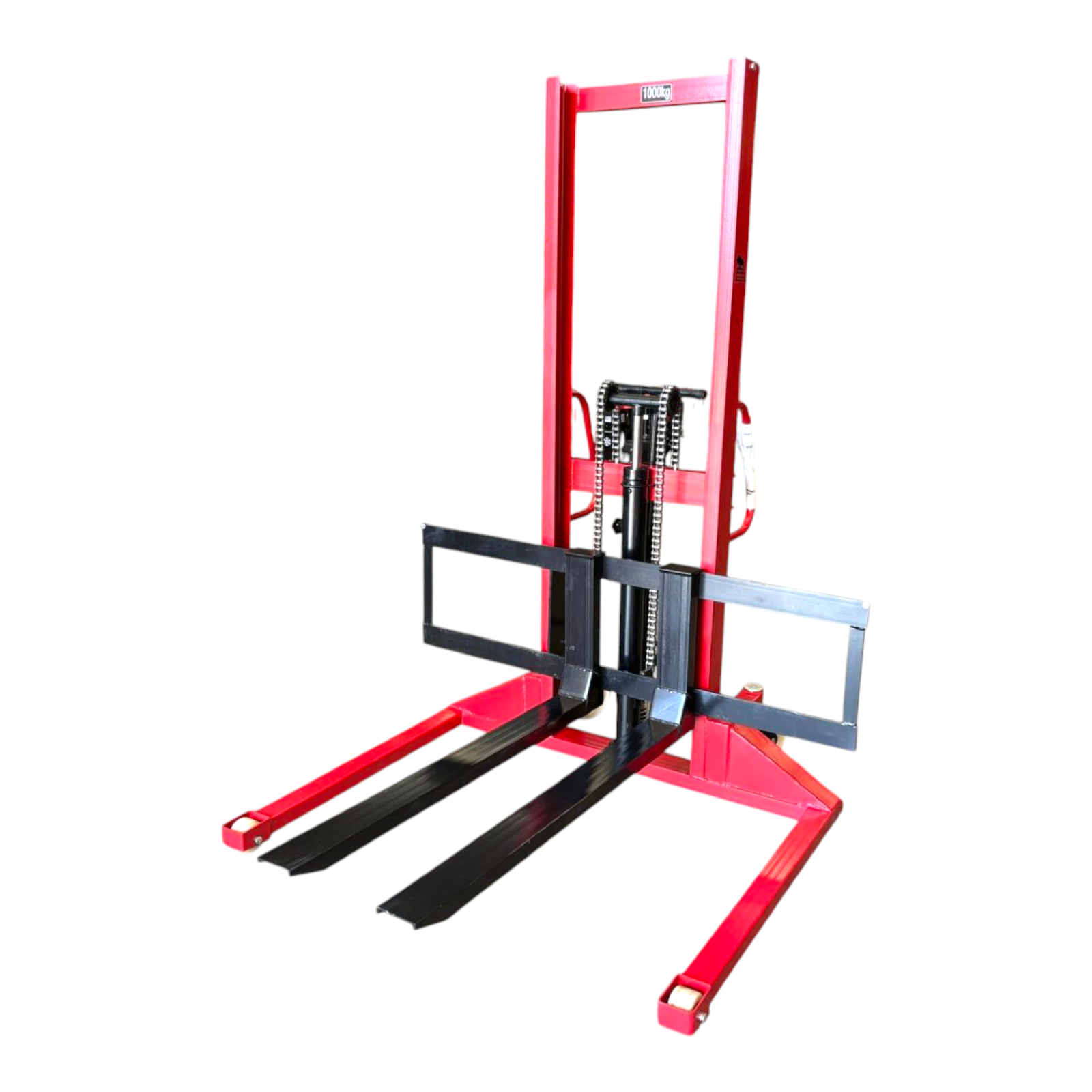 Niuli 1000kg Light Duty Straddle Manual Pallet Stacker - 1.6m Lift Height