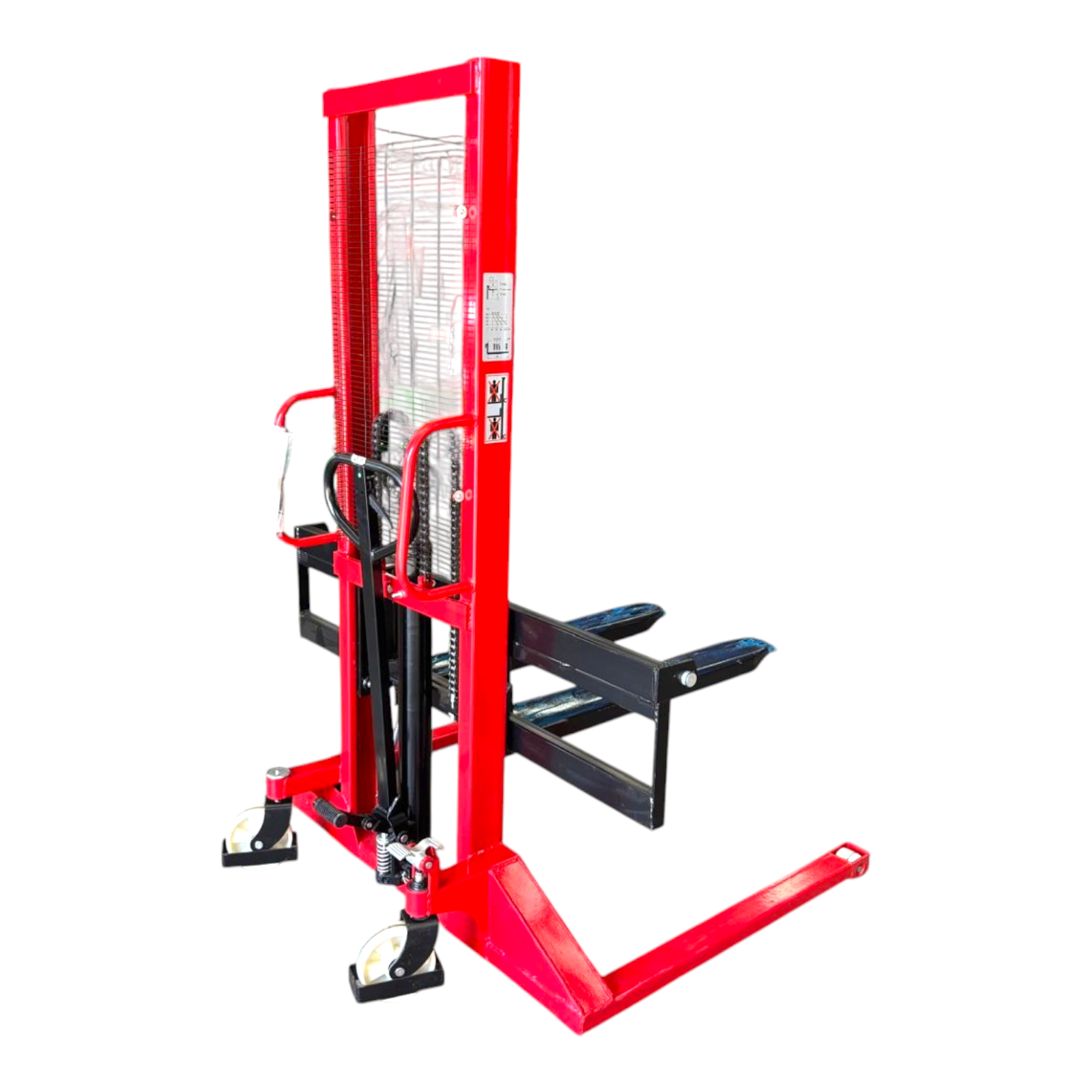 Niuli 1000kg Heavy Duty Straddle Manual Pallet Stacker - 1.6m Lift Height