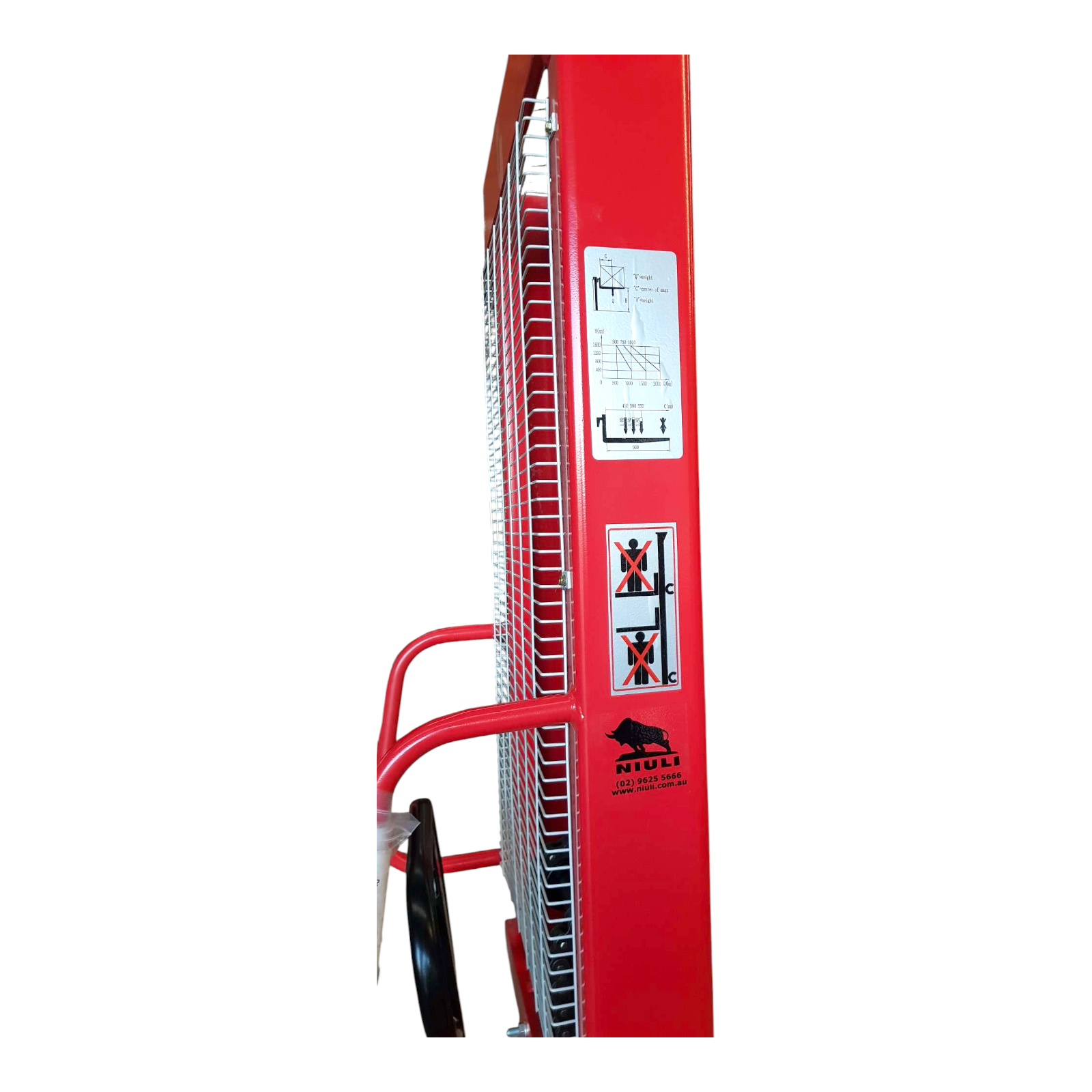 Niuli 1500kg Adjustable Base Manual Pallet Stacker - 1.6m Lift Height