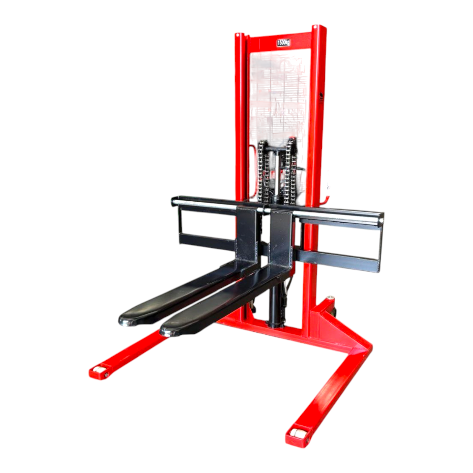 Niuli 1500kg Straddle Manual Pallet Stacker - 1.6m Lift Height