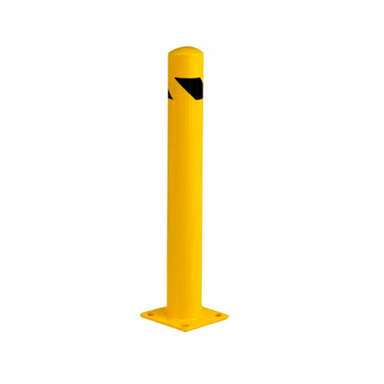 yellow safety bollard steel 114mm diameter 914mm height