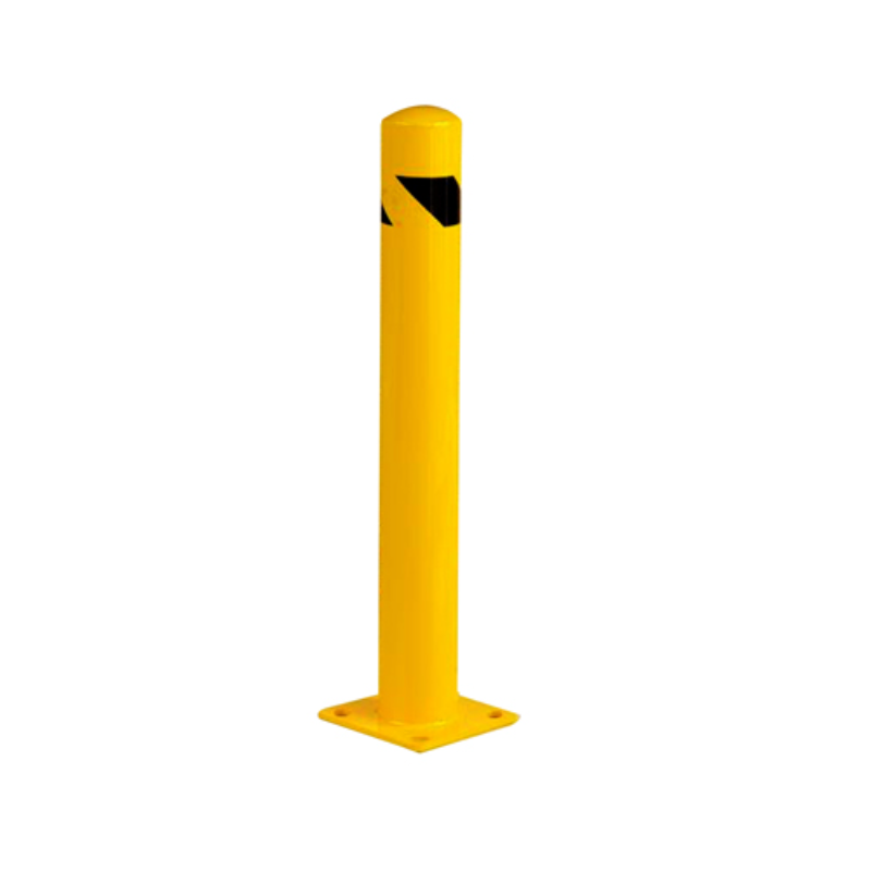 yellow safety bollard steel 114mm diameter 914mm height